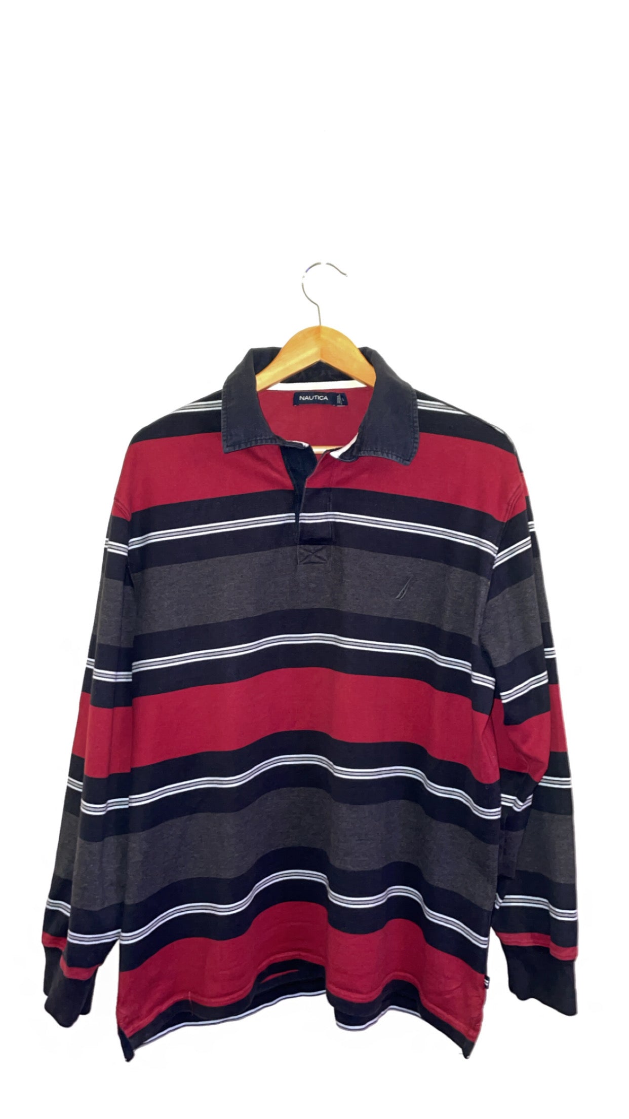 Nautica Long Sleeve Rugby Polo