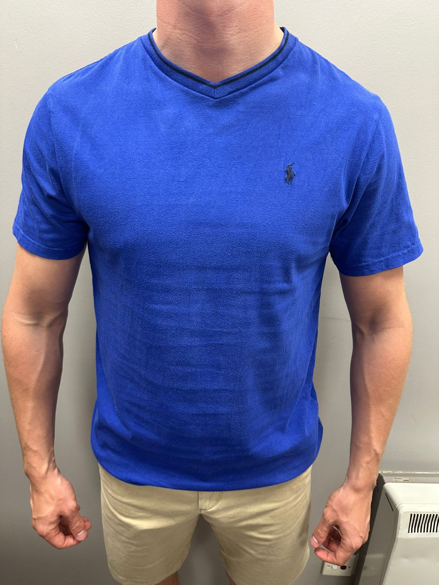 Large Ralph Lauren Royal Blue V-Neck T-Shirt
