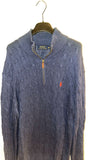 Large Navy Knitted Quarter Zip