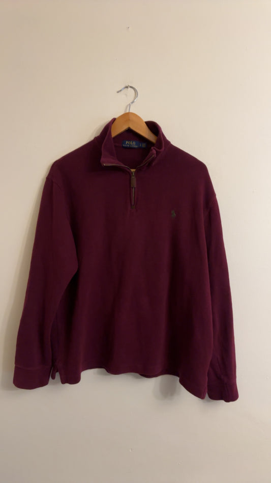 Large Ralph Lauren Burgundy/Maroon Quarter Zip