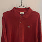 Large Red Long-Sleeve Lacoste Polo