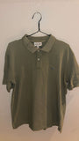 Large Khaki Green Short-Sleeve Lacoste Polo