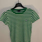 Women’s Medium Ralph Lauren Green/White Stripe Tee