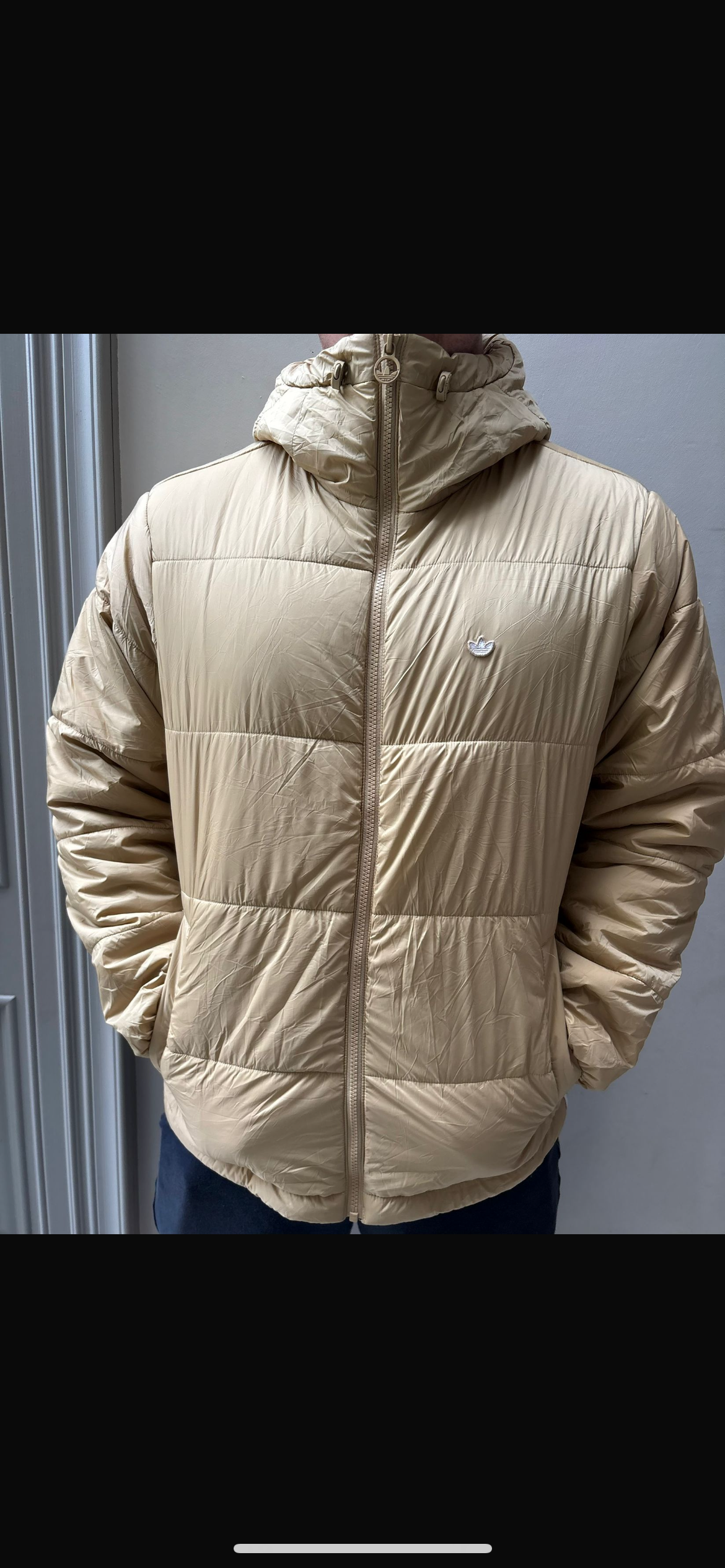 Large Beige Adidas Jacket