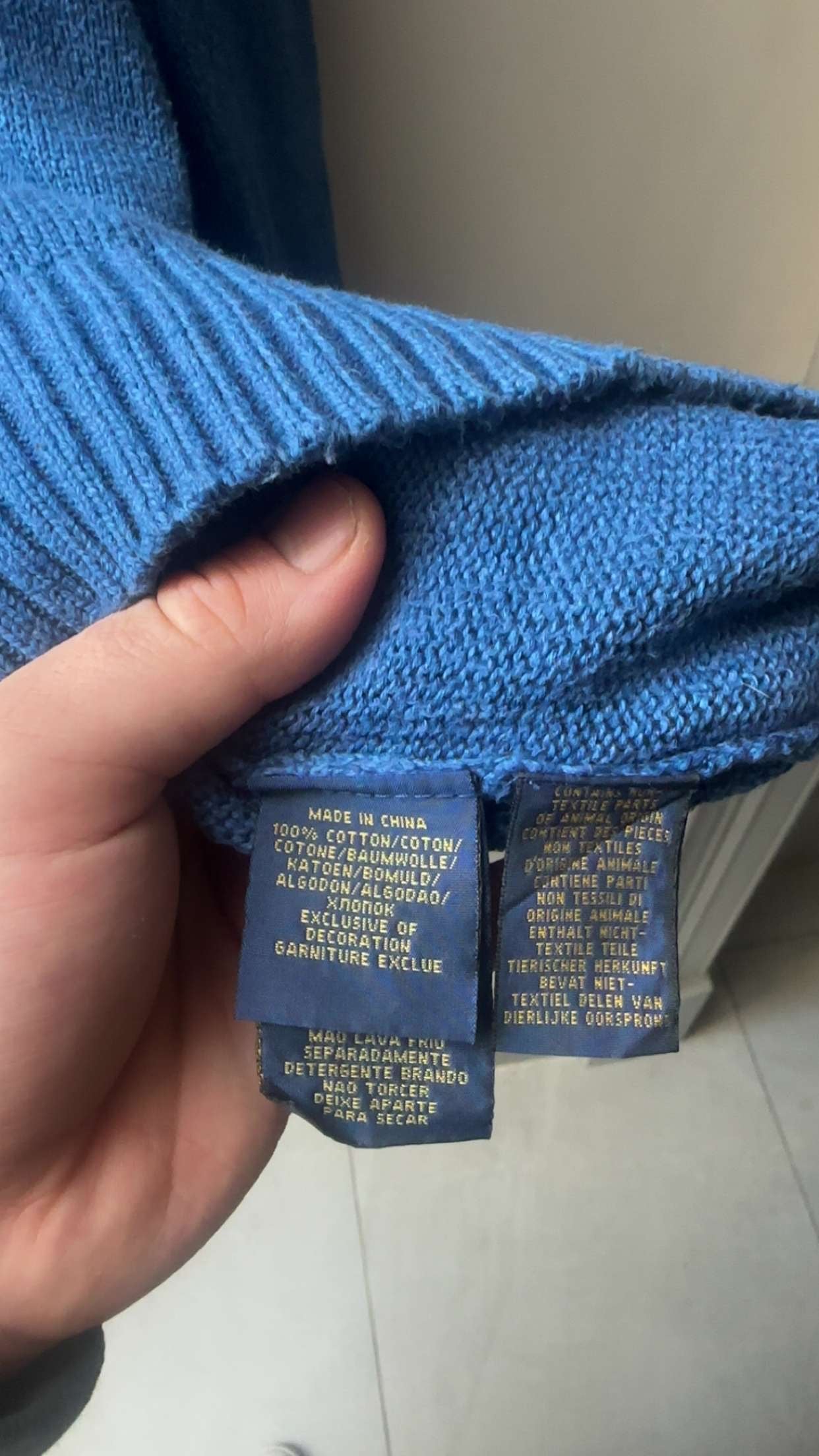 XL Sky Blue Ralph Lauren Quarter Zip