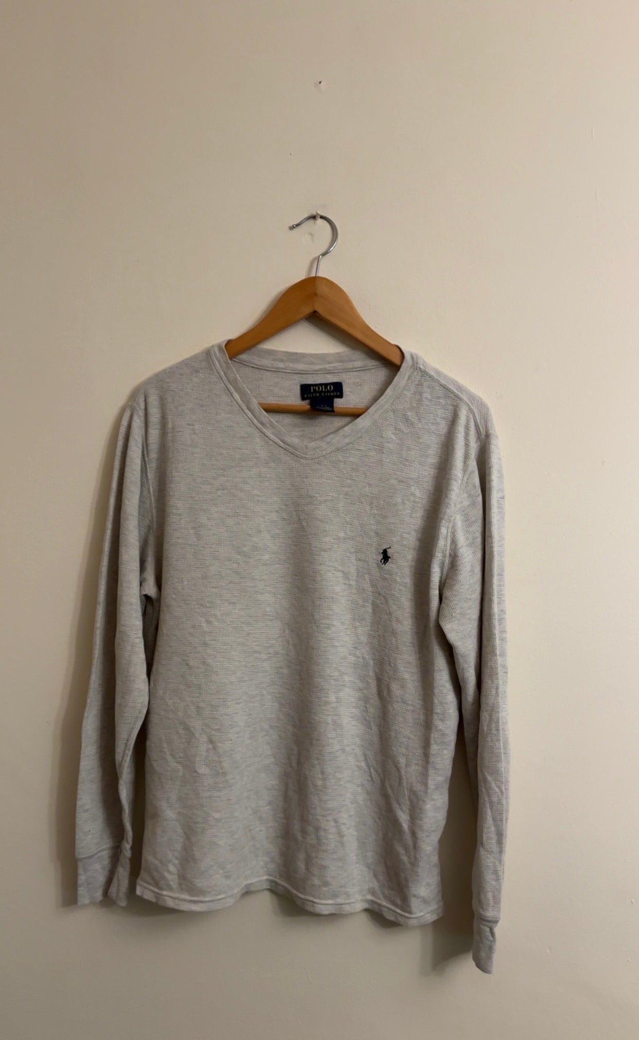Large Oatmeal Ralph Lauren V-Neck